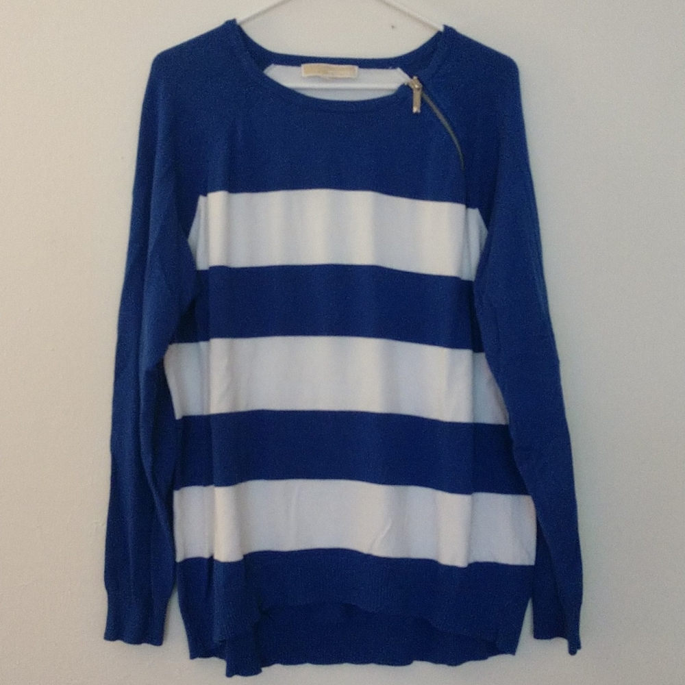 Michael Kors Striped Zipper Sweater